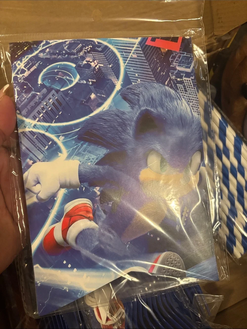 Sonic Themed Blue Party Napkins - Official Character Design